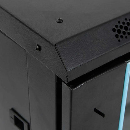 vidaXL Network Cabinet with Storage Black 600 x 600 x 1000 mm Steel 5