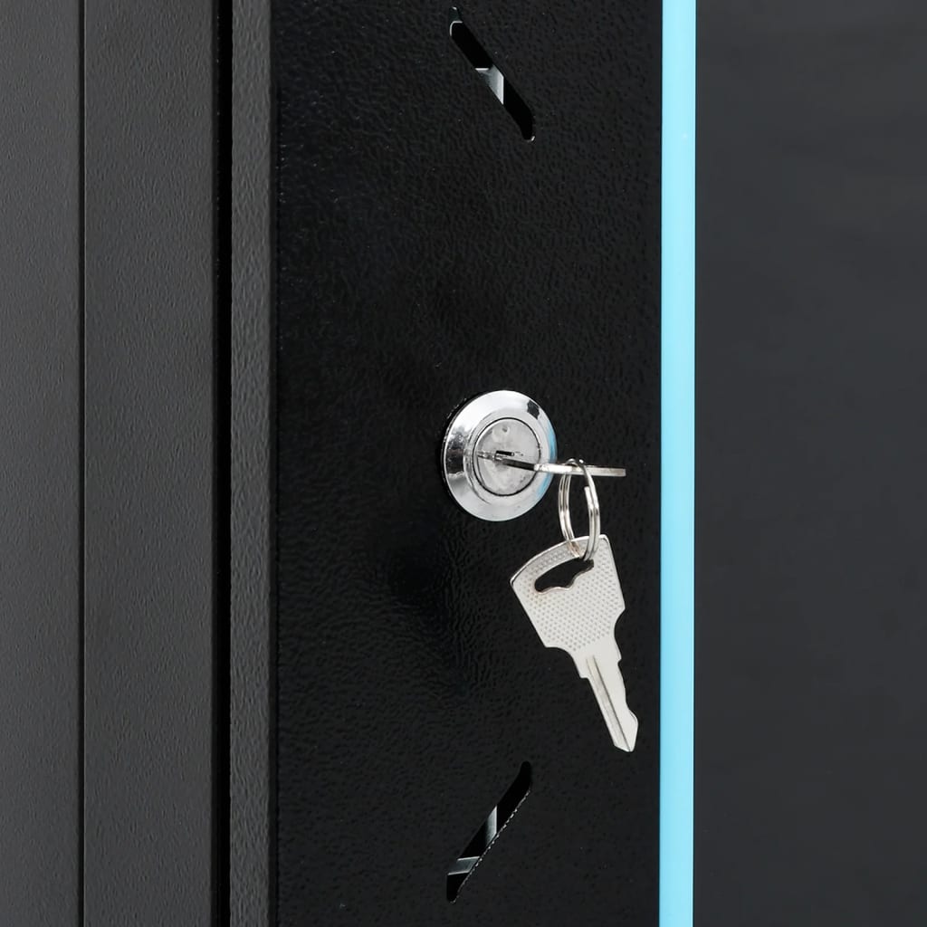 vidaXL Network Cabinet with Storage Black 600 x 600 x 1000 mm Steel 6