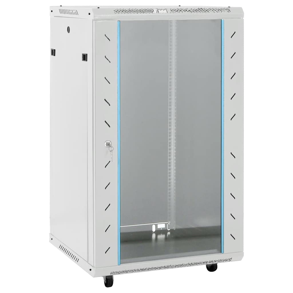 vidaXL Network Cabinet with Storage Grey 600 x 600 x 1000 mm Steel 1