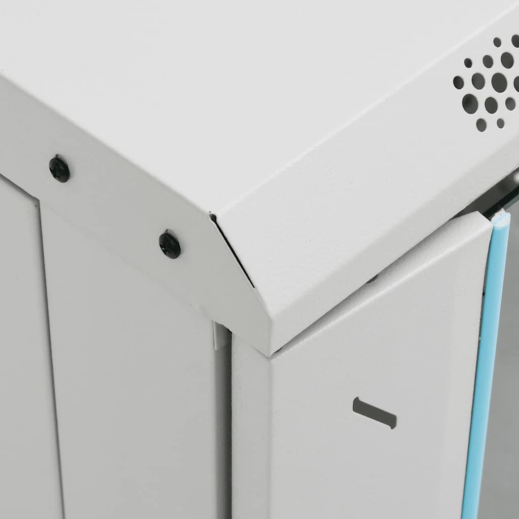 vidaXL Network Cabinet with Storage Grey 600 x 600 x 1000 mm Steel 6