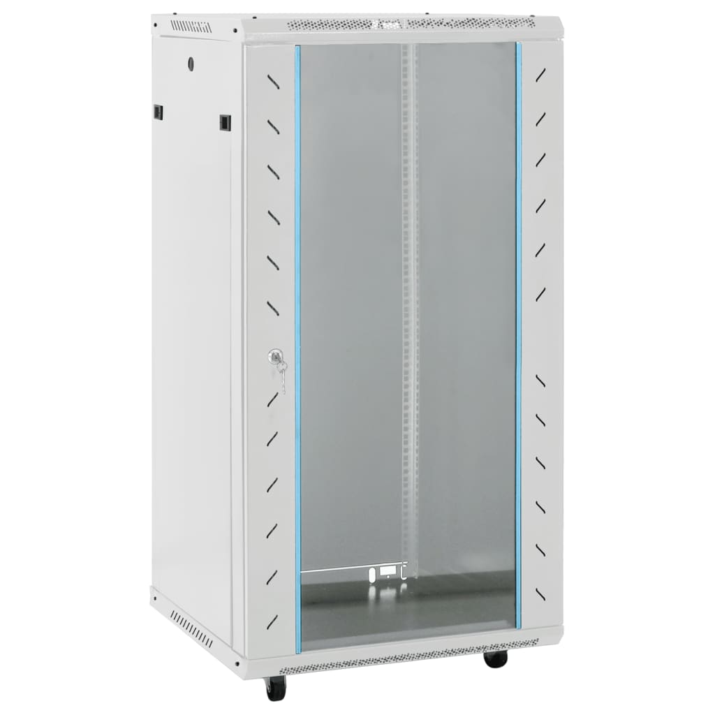 vidaXL Network Cabinet with Storage Grey 600 x 600 x 1200 mm Steel 1