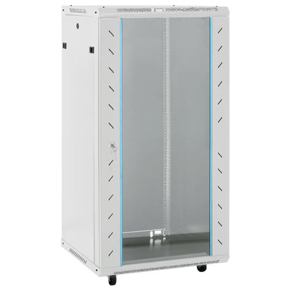 vidaXL Network Cabinet with Storage Grey 600 x 600 x 1200 mm Steel 1