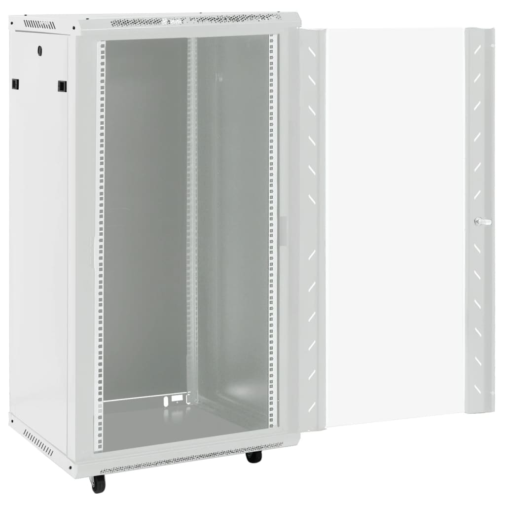 vidaXL Network Cabinet with Storage Grey 600 x 600 x 1200 mm Steel 2