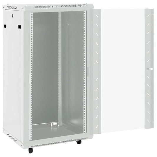 vidaXL Network Cabinet with Storage Grey 600 x 600 x 1200 mm Steel 2