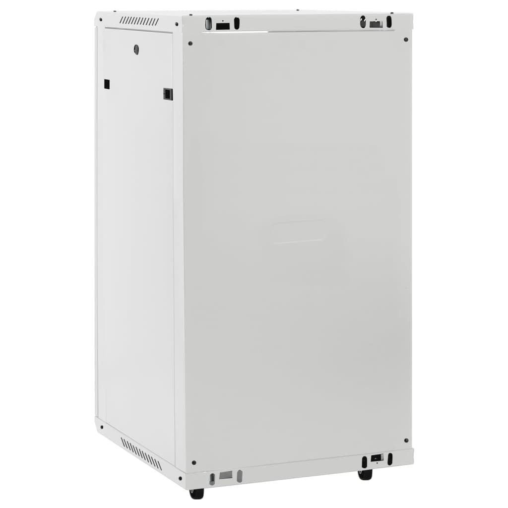 vidaXL Network Cabinet with Storage Grey 600 x 600 x 1200 mm Steel 5