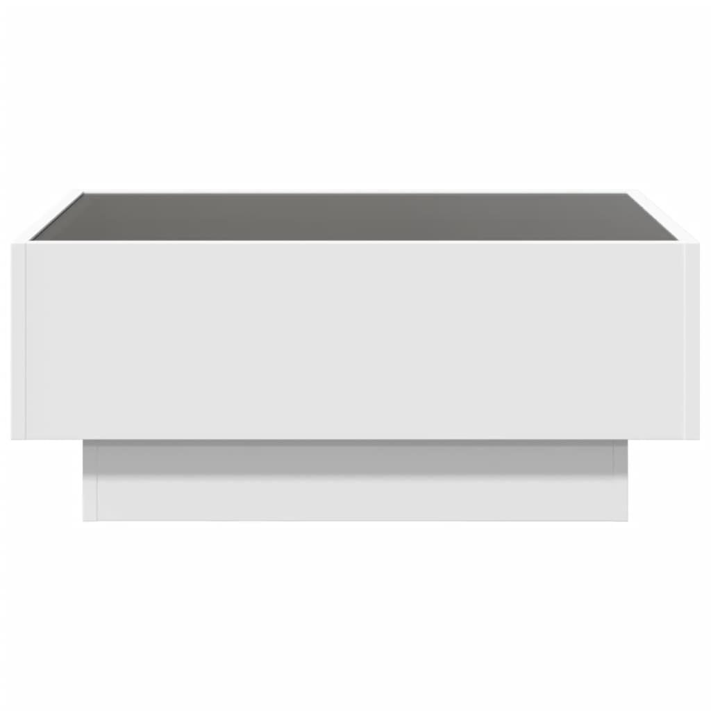Coffee Table with LED Engineered Wood Depth 50 cm White 70 cm