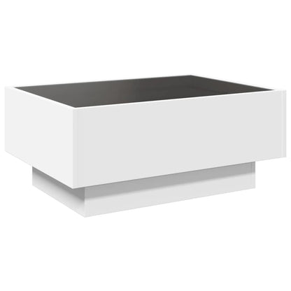 Coffee Table with LED Engineered Wood Depth 50 cm White 70 cm