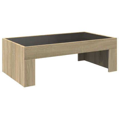 Coffee Table with Infinity LED 90x50x30 cm Sonoma oak