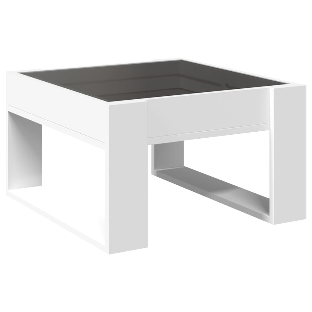 Coffee Table with Infinity LED 50x53x30 cm White 50 cm