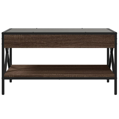 Coffee Table with Infinity LED Depth 50 cm Brown oak 70 cm