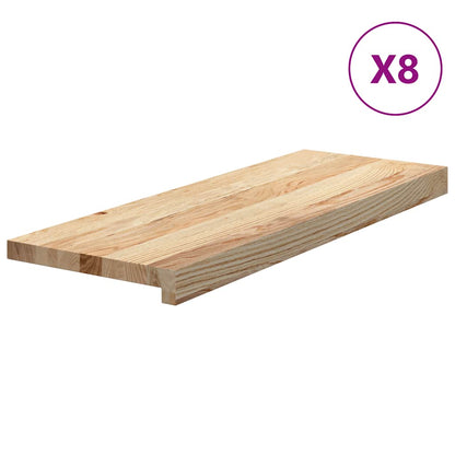 vidaXL Stair Treads 8 pcs Untreated 70x25x2 cm Solid Wood Oak 2