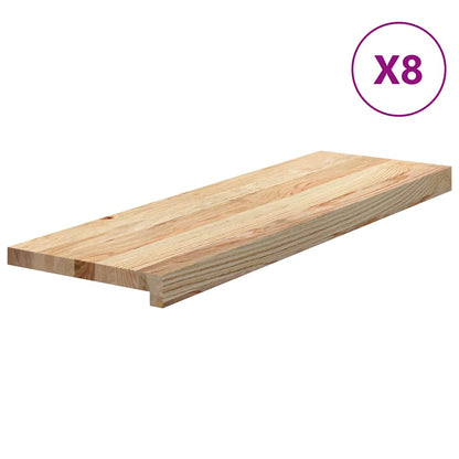 vidaXL Stair Treads 8 pcs Untreated 80x25x2 cm Solid Wood Oak 2