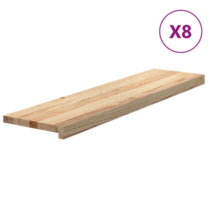 vidaXL Stair Treads 8 pcs Untreated 100x25x2 cm Solid Wood Oak 2