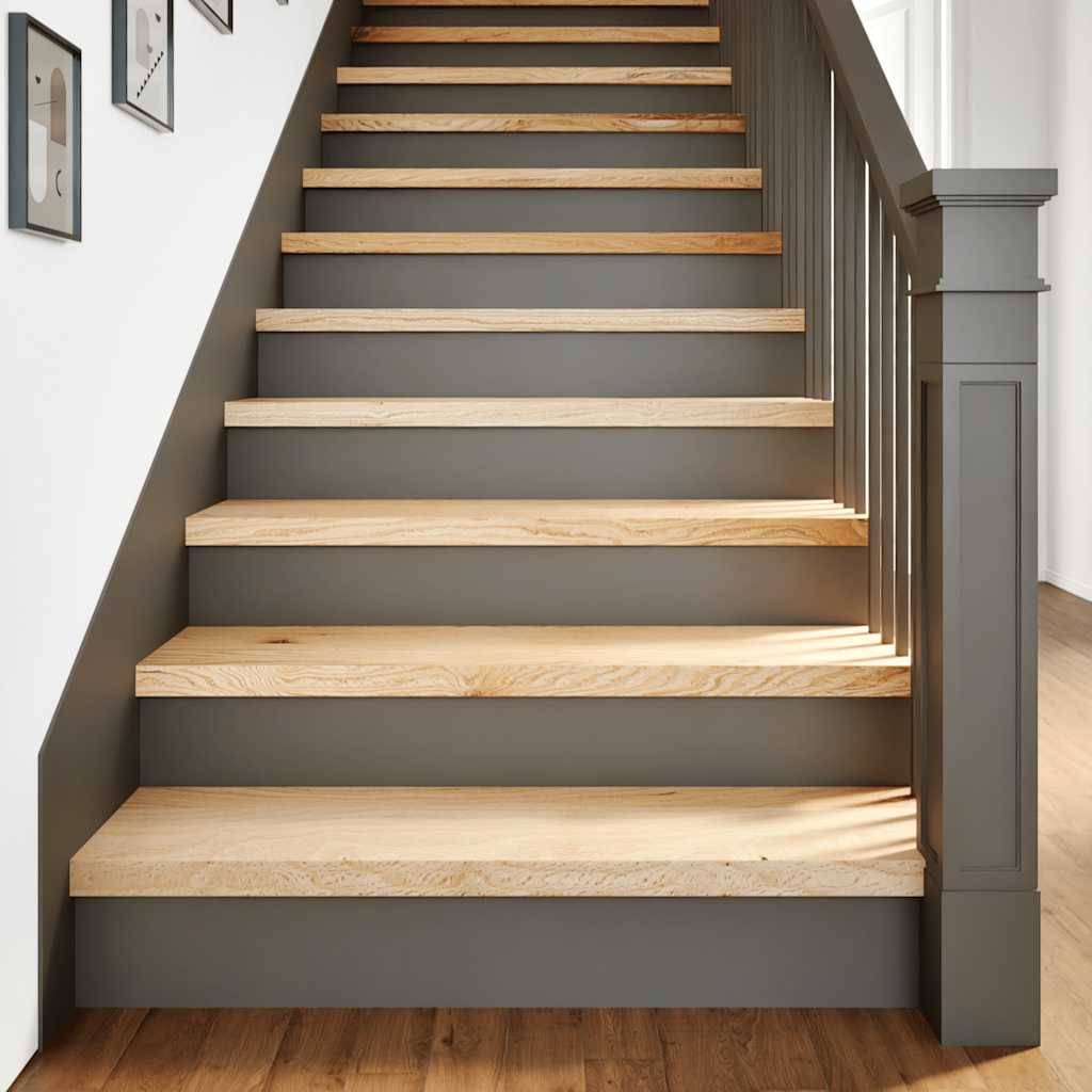 vidaXL Stair Treads 8 pcs Untreated 100x25x2 cm Solid Wood Oak 1