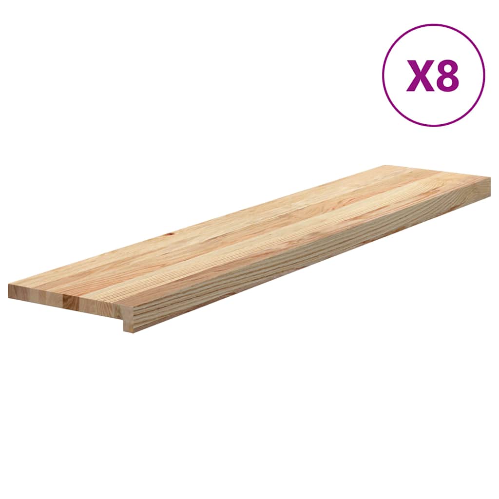 vidaXL Stair Treads 8 pcs Untreated 120x25x2 cm Solid Wood Oak 2