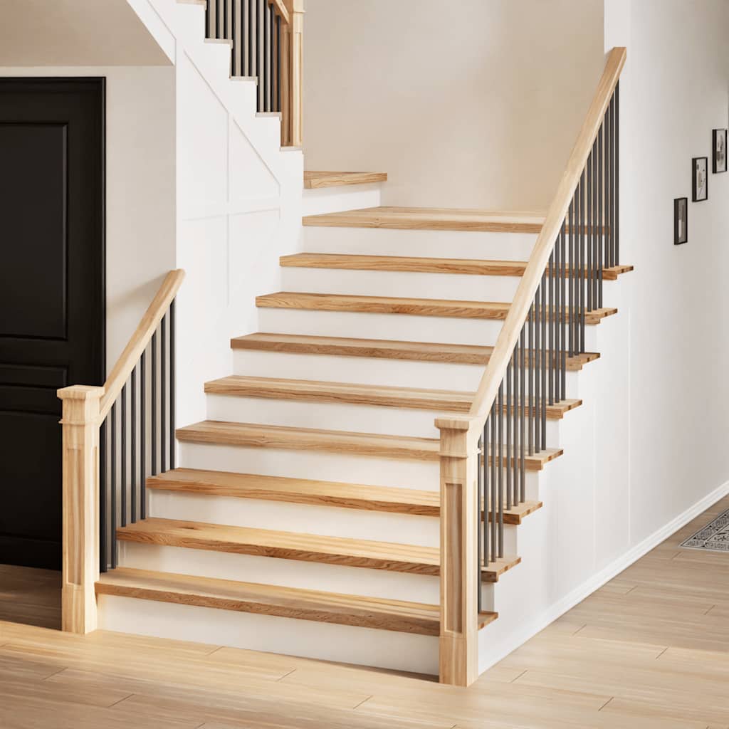 vidaXL Stair Treads 8 pcs Untreated 120x25x2 cm Solid Wood Oak 1