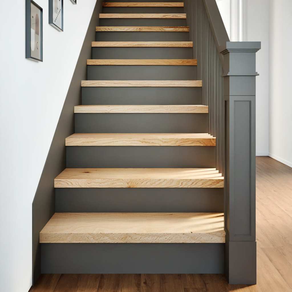 Stair Treads Untreated Solid Wood Oak Depth 30 cm 8 pcs Natural 70 cm