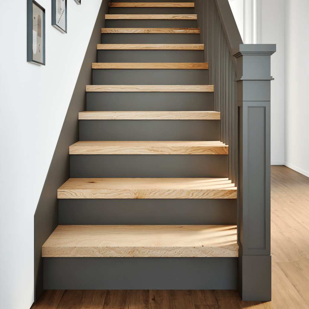 vidaXL Stair Treads 8 pcs Untreated 80x30x2 cm Solid Wood Oak 1