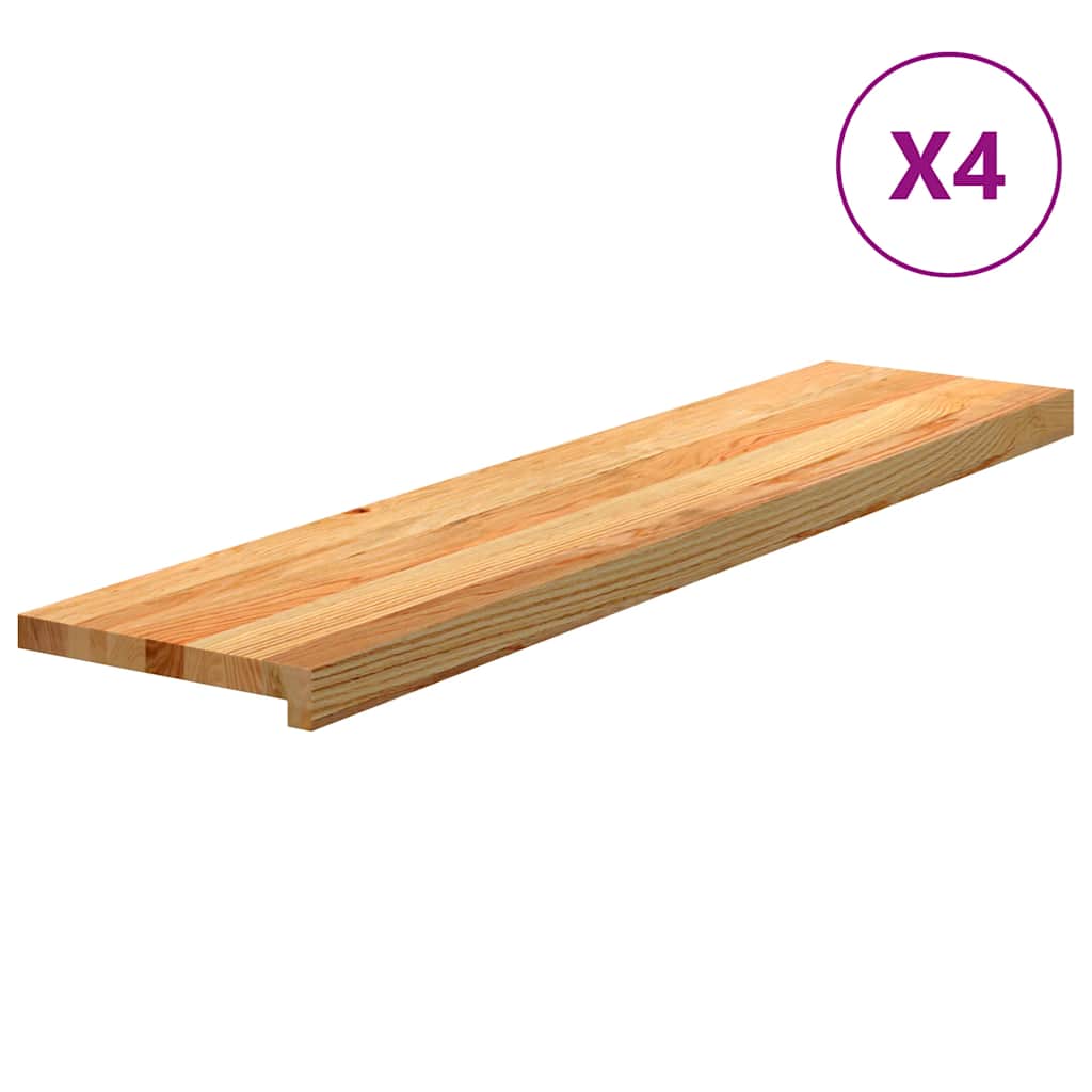 vidaXL Stair Treads 4 pcs Light Brown 110x30x2 cm Solid Wood Oak 2