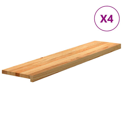 vidaXL Stair Treads 4 pcs Light Brown 120x30x2 cm Solid Wood Oak 2