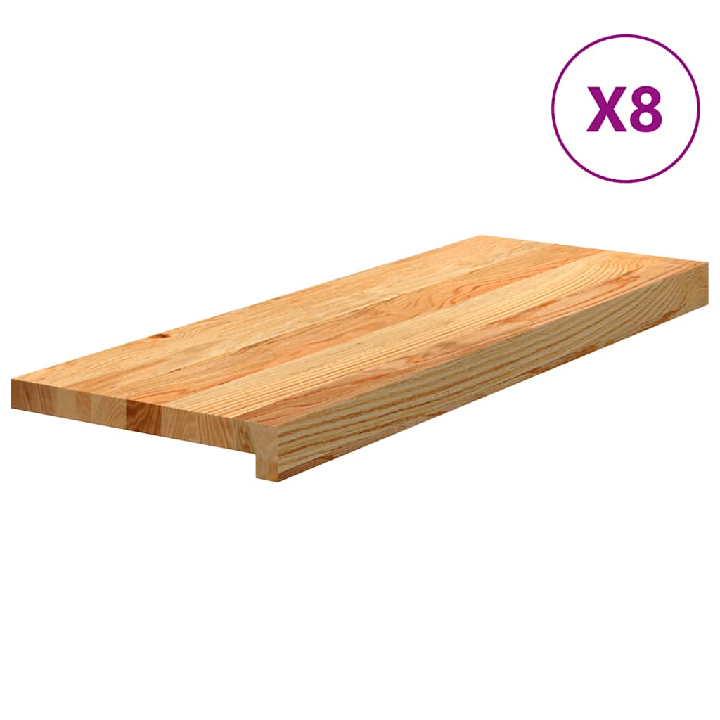 vidaXL Stair Treads 8 pcs Light Brown 70x25x2 cm Solid Wood Oak 2
