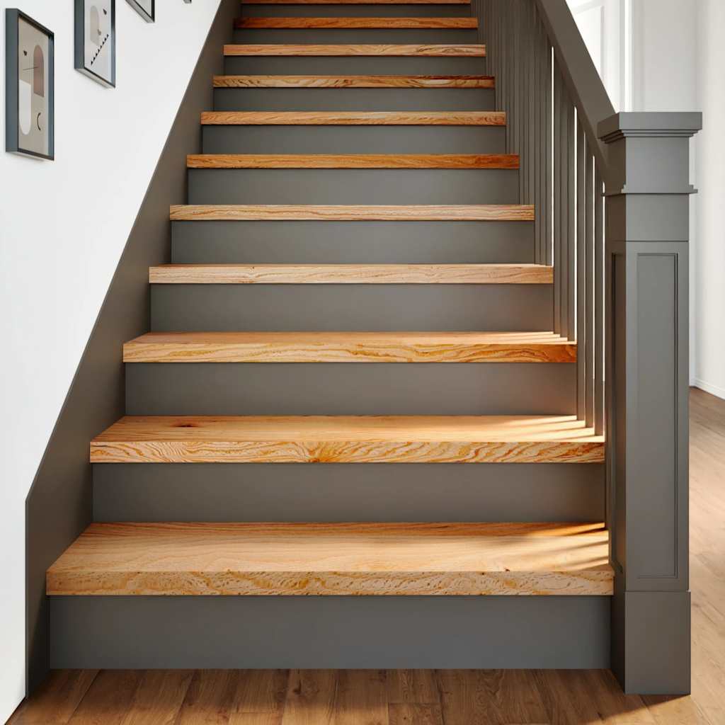 Stair Treads Solid Wood Oak Depth 30 cm 8 pcs Light Brown 100 cm