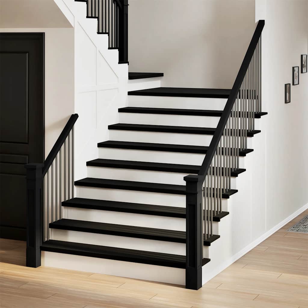 vidaXL Stair Treads 4 pcs Brown Black 120x30x2 cm Solid Wood Oak 1