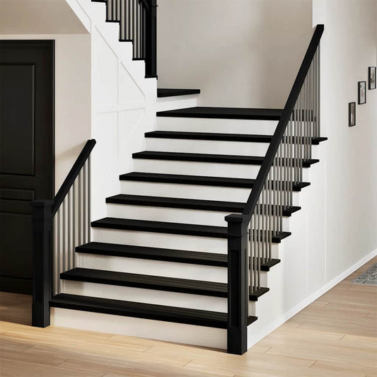 vidaXL Stair Treads 4 pcs Brown Black 120x30x2 cm Solid Wood Oak 1