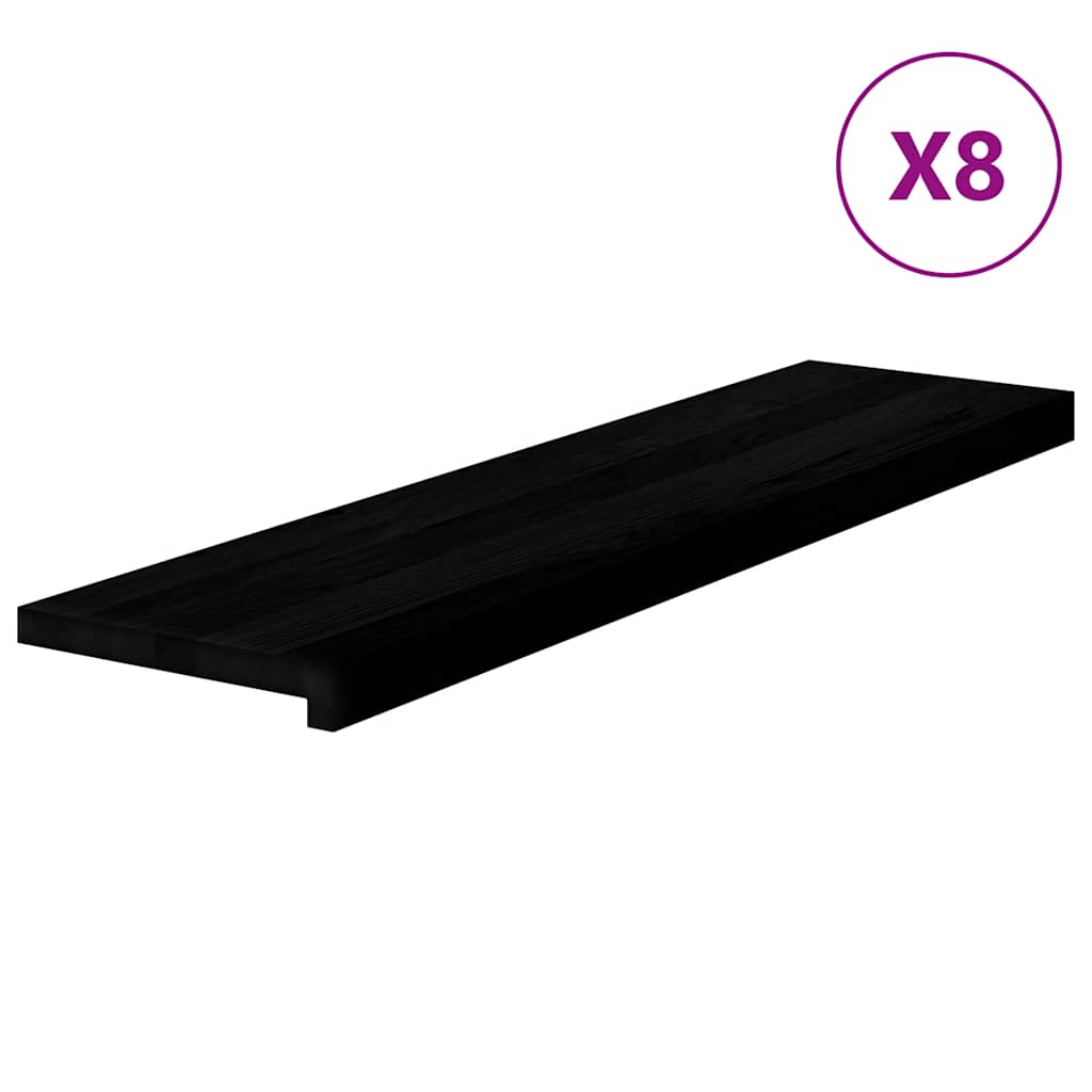 vidaXL Stair Treads 8 pcs Brown Black 100x30x2 cm Solid Wood Oak 2
