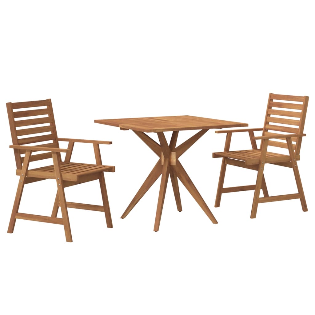 vidaXL 3 Piece Garden Dining Set Solid Wood Acacia 2