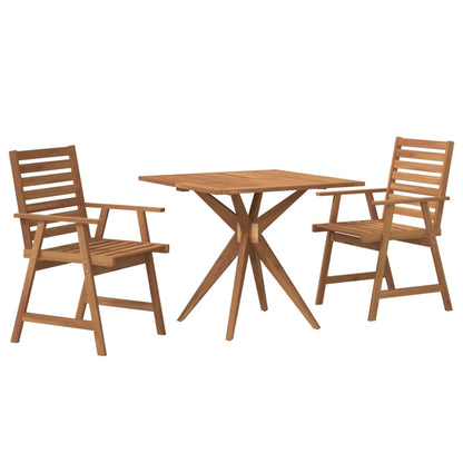 vidaXL 3 Piece Garden Dining Set Solid Wood Acacia 2