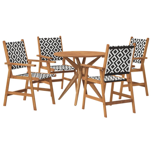 vidaXL 5 Piece Garden Dining Set Solid Wood Acacia 2