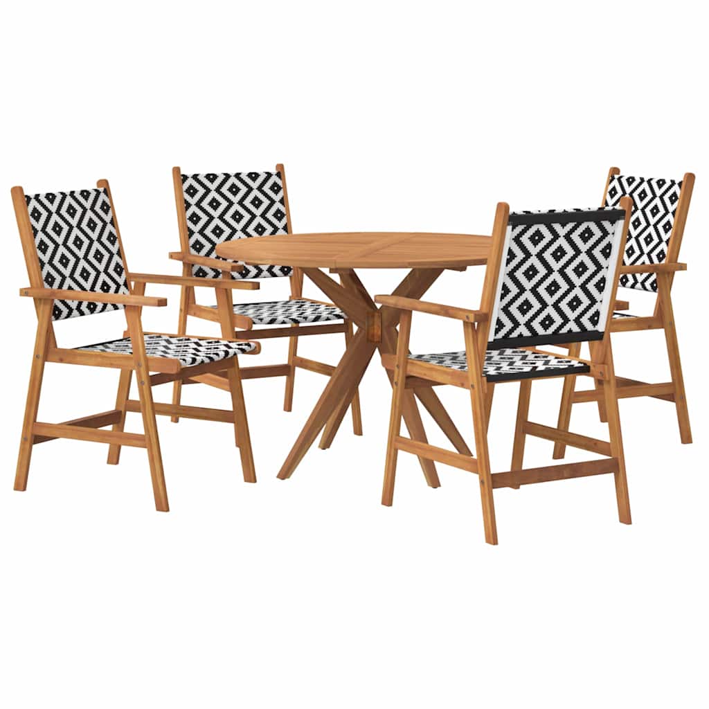 vidaXL 5 Piece Garden Dining Set Solid Wood Acacia 2