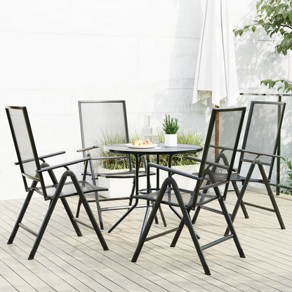 vidaXL Reclining Garden Chair Set 5 pcs Anthracite Powder-coated Steel 1