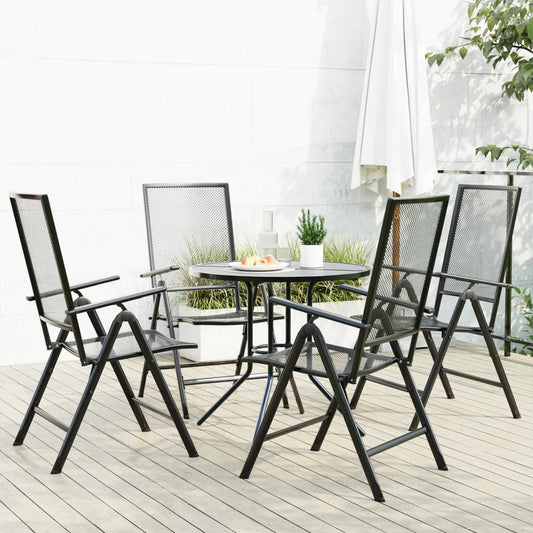 vidaXL Reclining Garden Chair Set 5 pcs Anthracite Powder-coated Steel 1