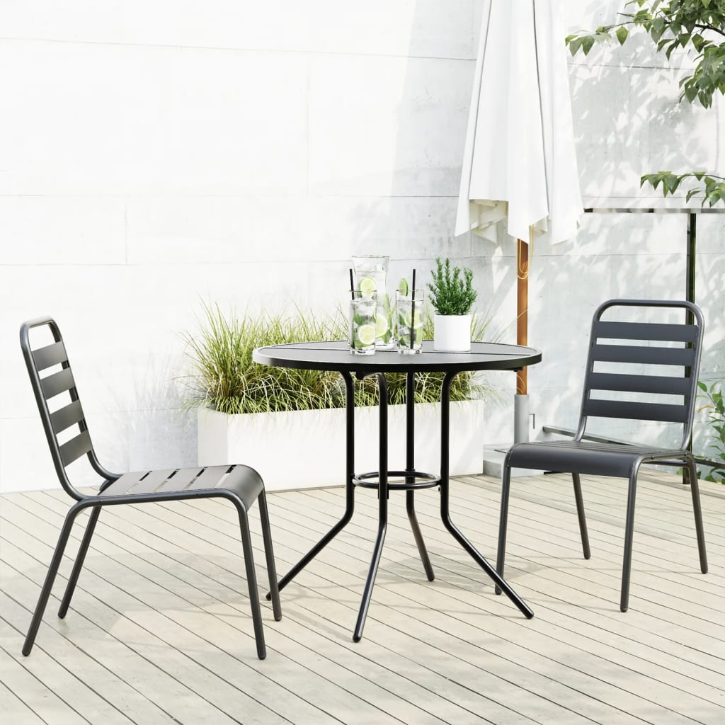 vidaXL Stackable Garden Chair Set 5 pcs Anthracite Powder-coated Steel