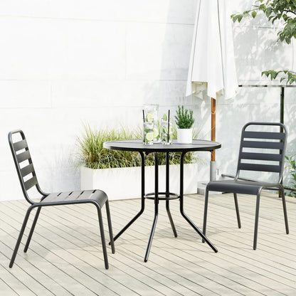 vidaXL Stackable Garden Chair Set 5 pcs Anthracite Powder-coated Steel
