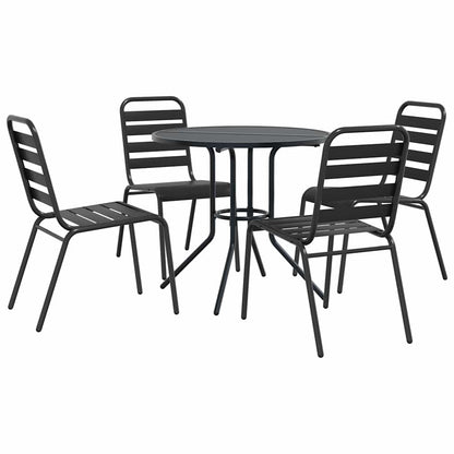vidaXL Stackable Garden Chair Set 5 pcs Anthracite Powder-coated Steel 2