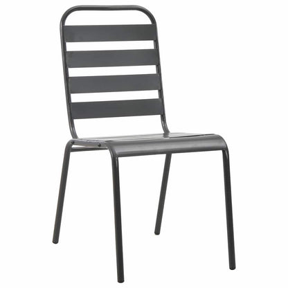 vidaXL Stackable Garden Chair Set 5 pcs Anthracite Powder-coated Steel 4