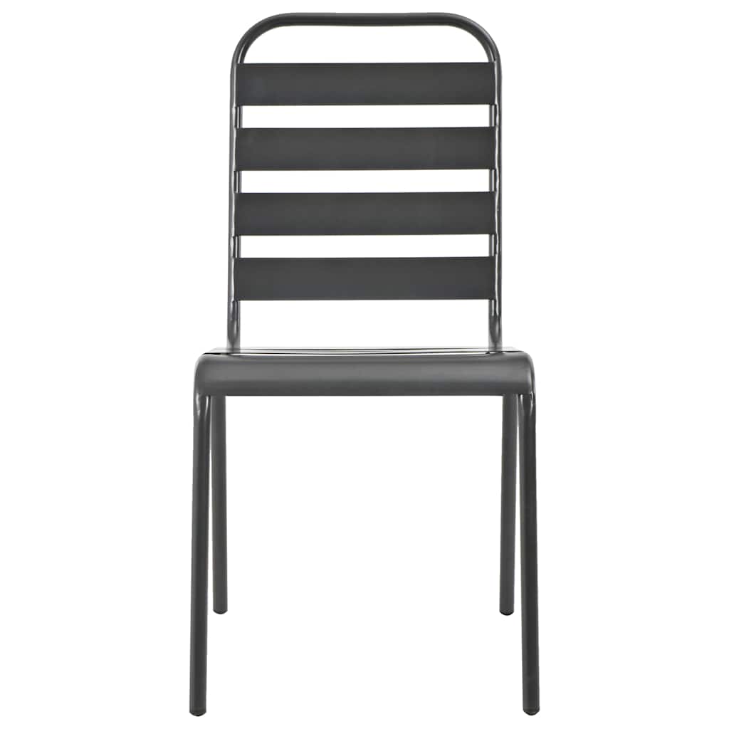 vidaXL Stackable Garden Chair Set 5 pcs Anthracite Powder-coated Steel 5