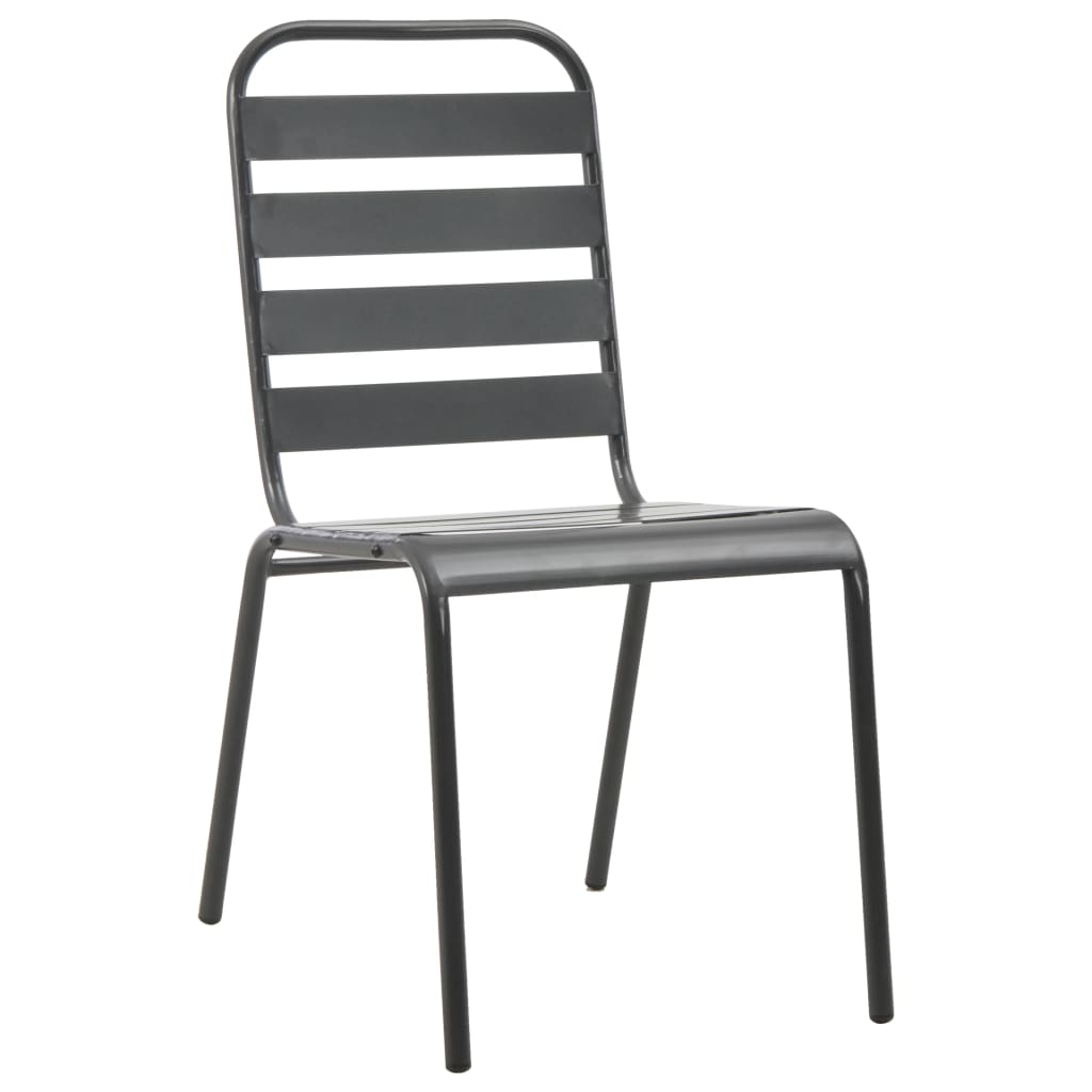 vidaXL Stackable Garden Chair Set 5 pcs Anthracite Powder-coated Steel 4