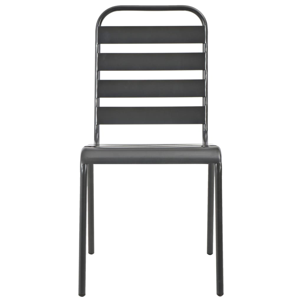 vidaXL Stackable Garden Chair Set 5 pcs Anthracite Powder-coated Steel 5