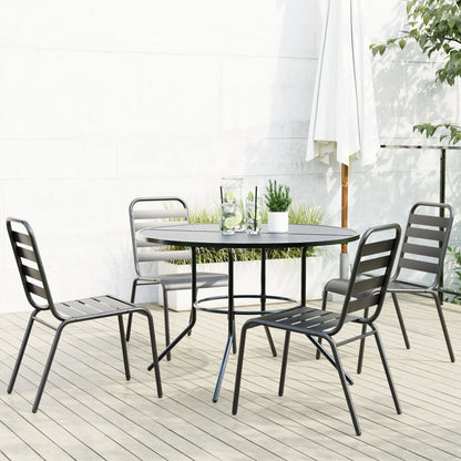 vidaXL Stackable Garden Chair Set 5 pcs Anthracite Powder-coated Steel 1