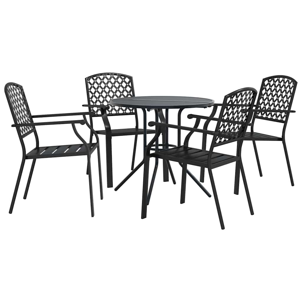 vidaXL Stackable Garden Chair Set 5 pcs Anthracite Powder-coated Steel 2