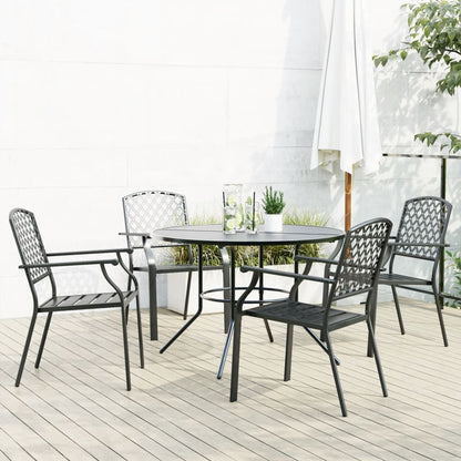 vidaXL Stackable Garden Chair Set 5 pcs Anthracite Powder-coated Steel 1