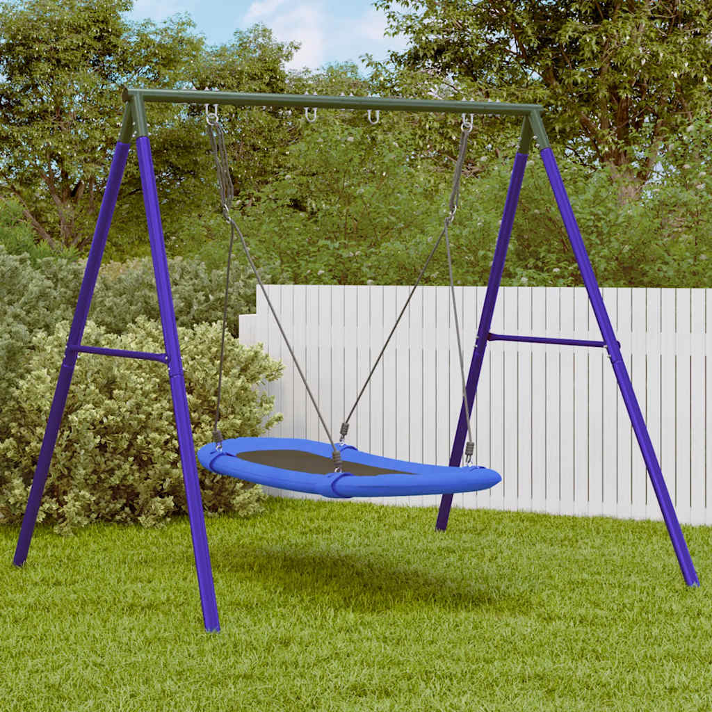 vidaXL Outdoor Swing Set Multicolour Steel and PE Blue – Part 1