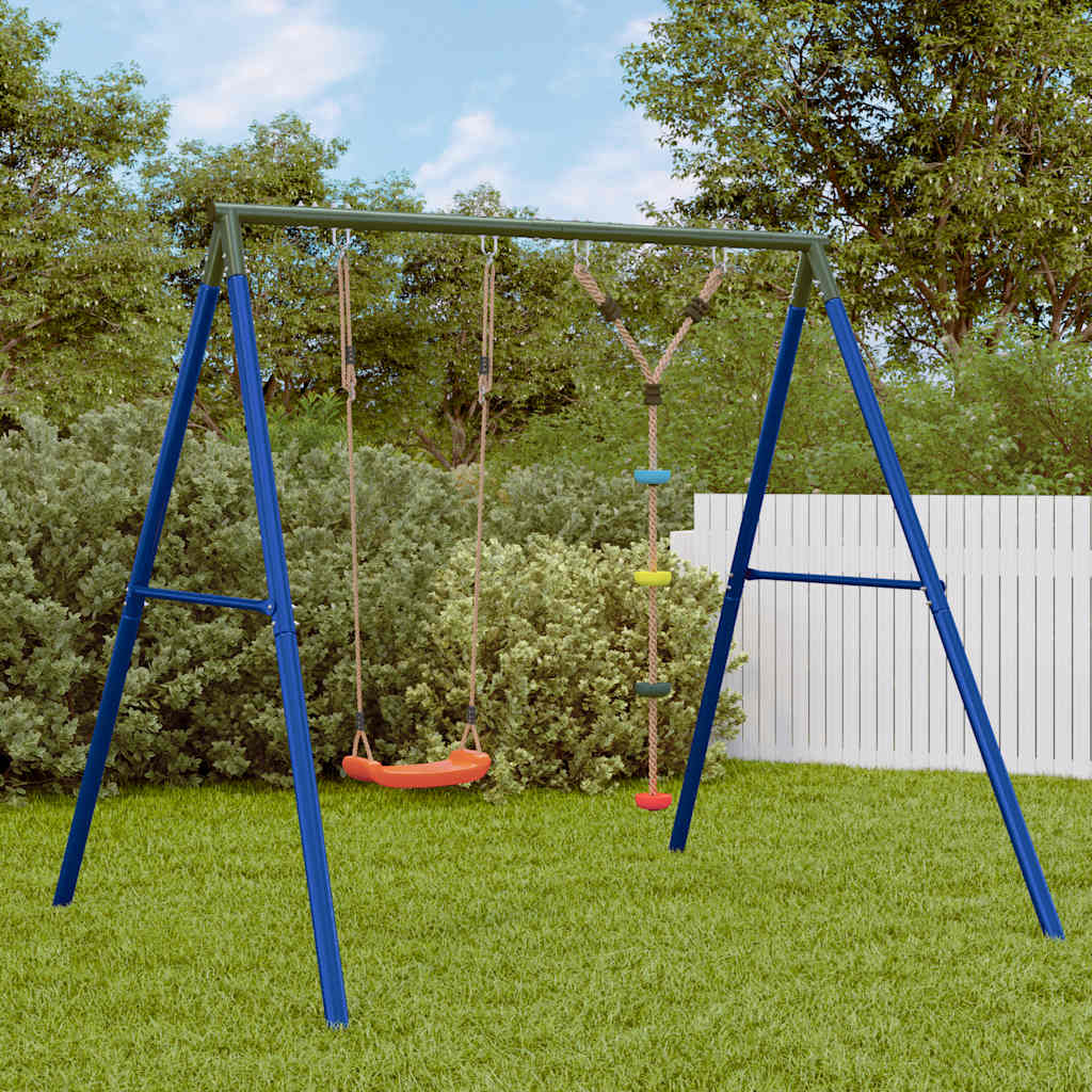 vidaXL Outdoor Swing Set Multicolour Steel and PE Red – Part 1