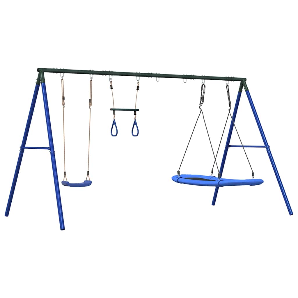 vidaXL Outdoor Swing Set with Swing, Trapeze, Nest Swing 2
