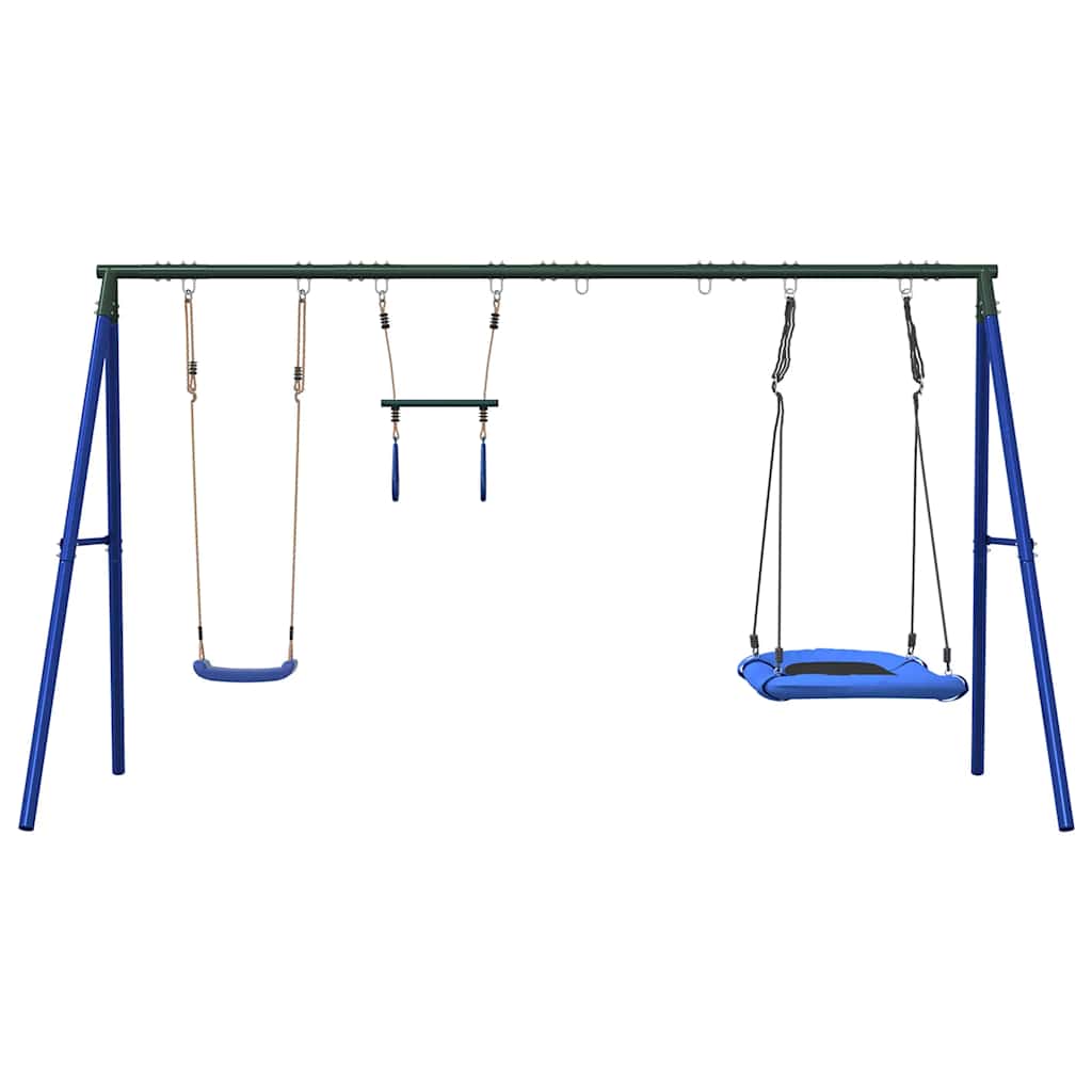 vidaXL Outdoor Swing Set with Swing, Trapeze, Nest Swing 3