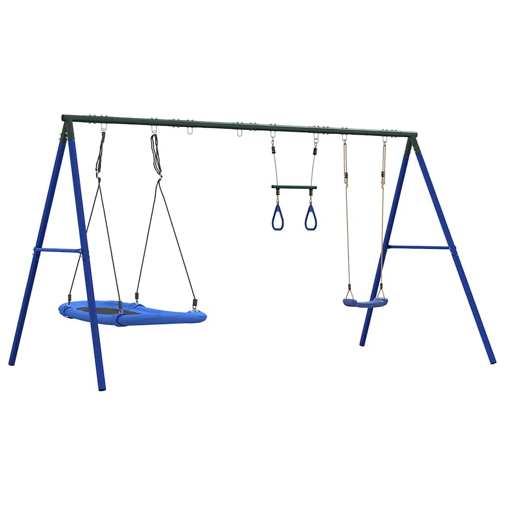 vidaXL Outdoor Swing Set with Swing, Trapeze, Nest Swing 5